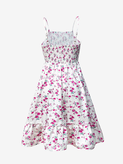 Floral Spaghetti Strapless Smocked Beach Vacation Dress