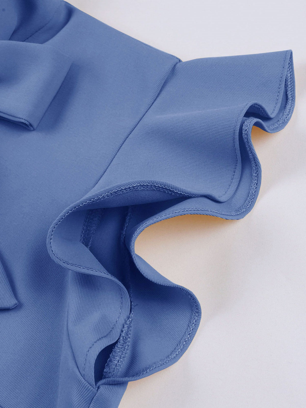 Retro Bow-Tie Ruffle Sleeve A-Line Midi Dress