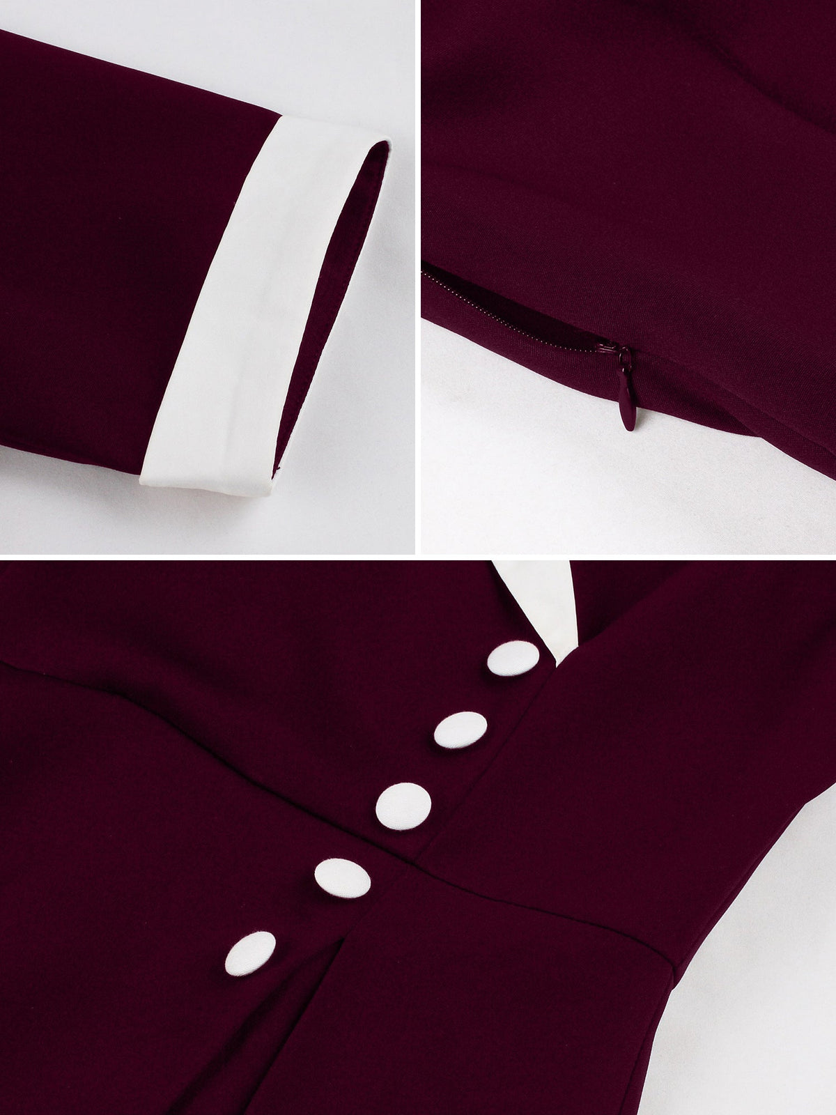 Colorblocked Notched Lapel Short Sleeves A-Line Midi Dress
