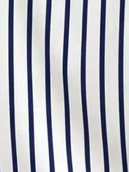 Casual Drop-Shoulder Striped Short Sleeves Blouse