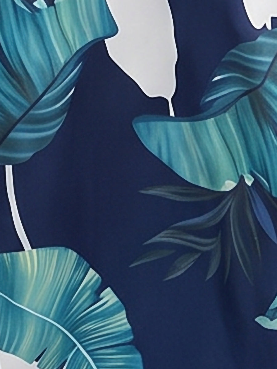Cold Shoulder Round Neck A-Line Midi Printed Dress