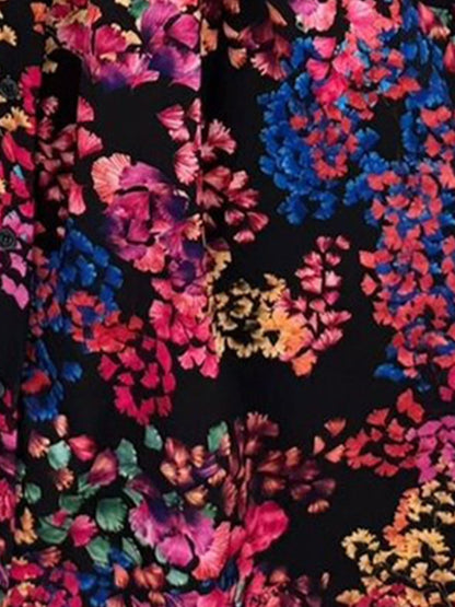 Spaghetti Strap Smocked Backless Printed A-Line Dress