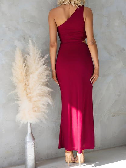 One Shoulder Cut-Out Sleeveless Bodycon Event Dress