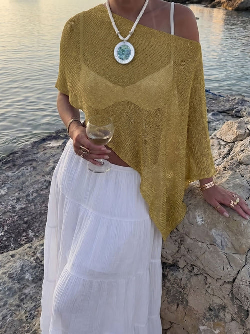 Versatile Semi-Sheer Knitted Casual Vacation Beachwear Cover Up