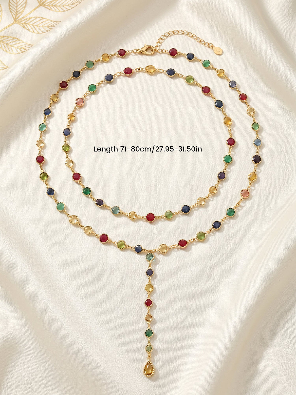 Colorful Rhinestones Multi-layered Long Y-shaped Necklace