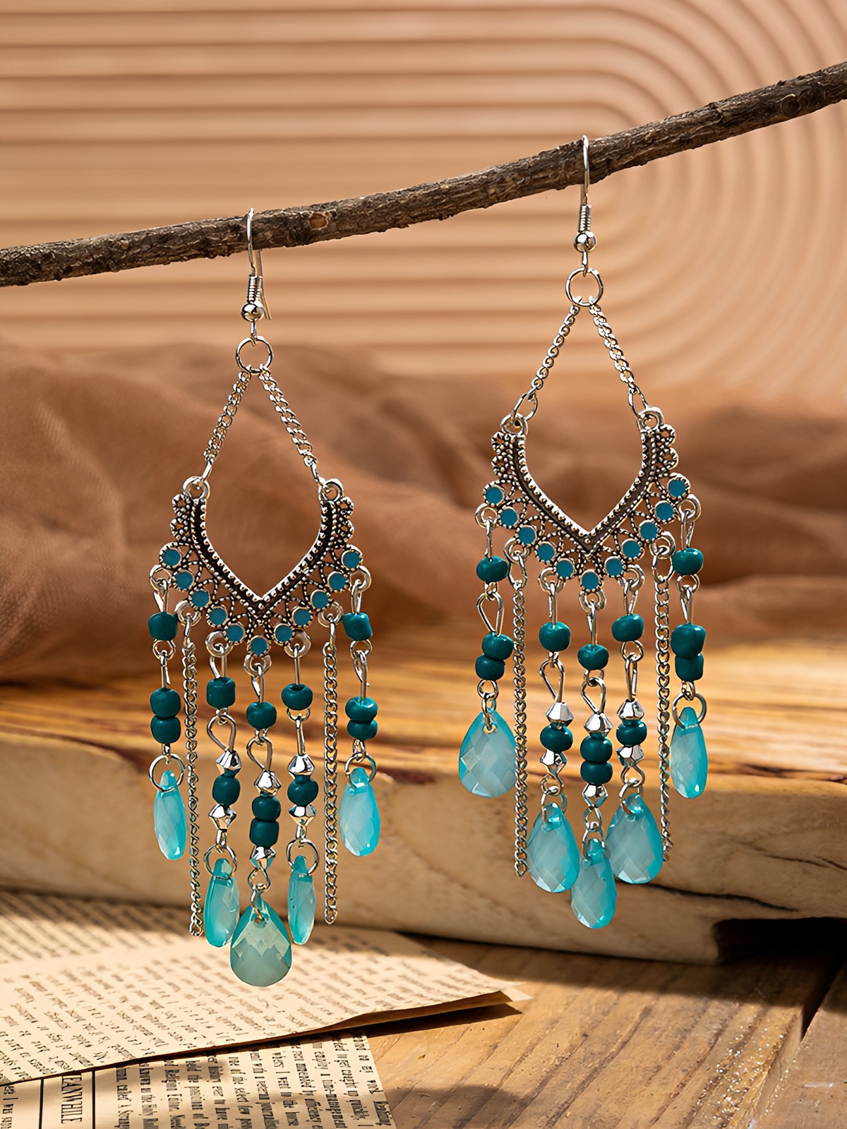 Bohemian Vintage Beaded Fringe Earrings
