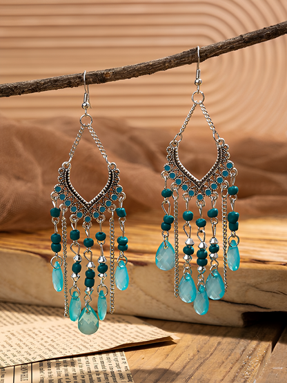Bohemian Vintage Beaded Fringe Earrings