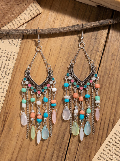 Bohemian Vintage Beaded Fringe Earrings