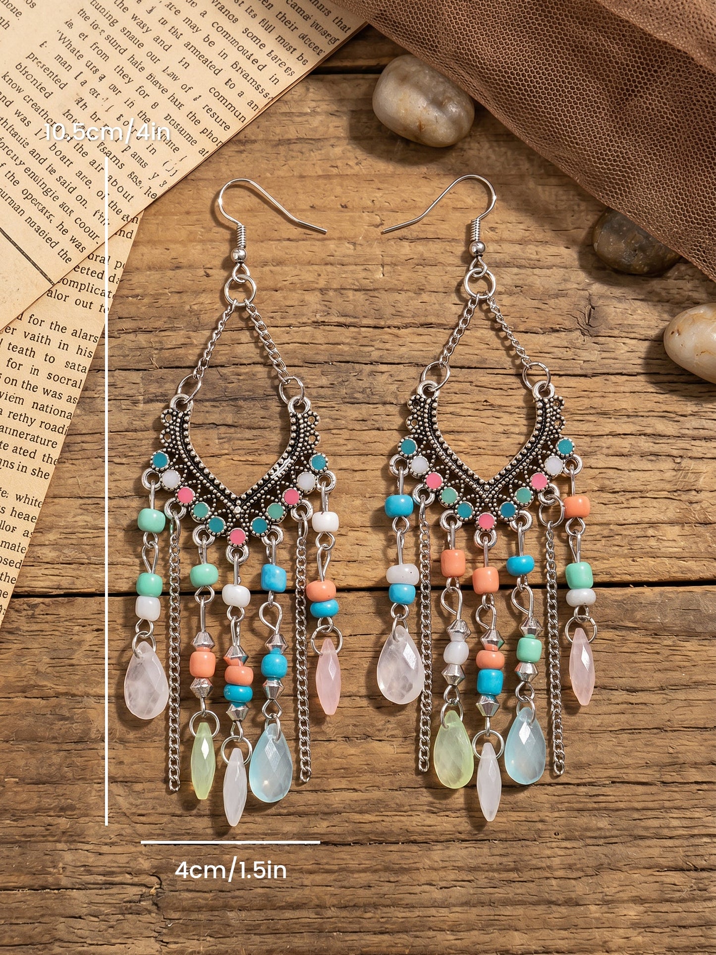 Bohemian Vintage Beaded Fringe Earrings