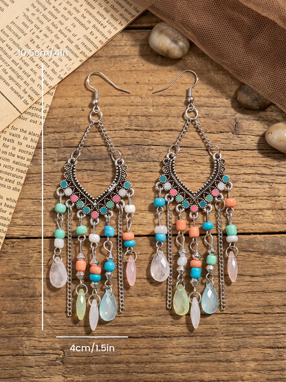 Bohemian Vintage Beaded Fringe Earrings
