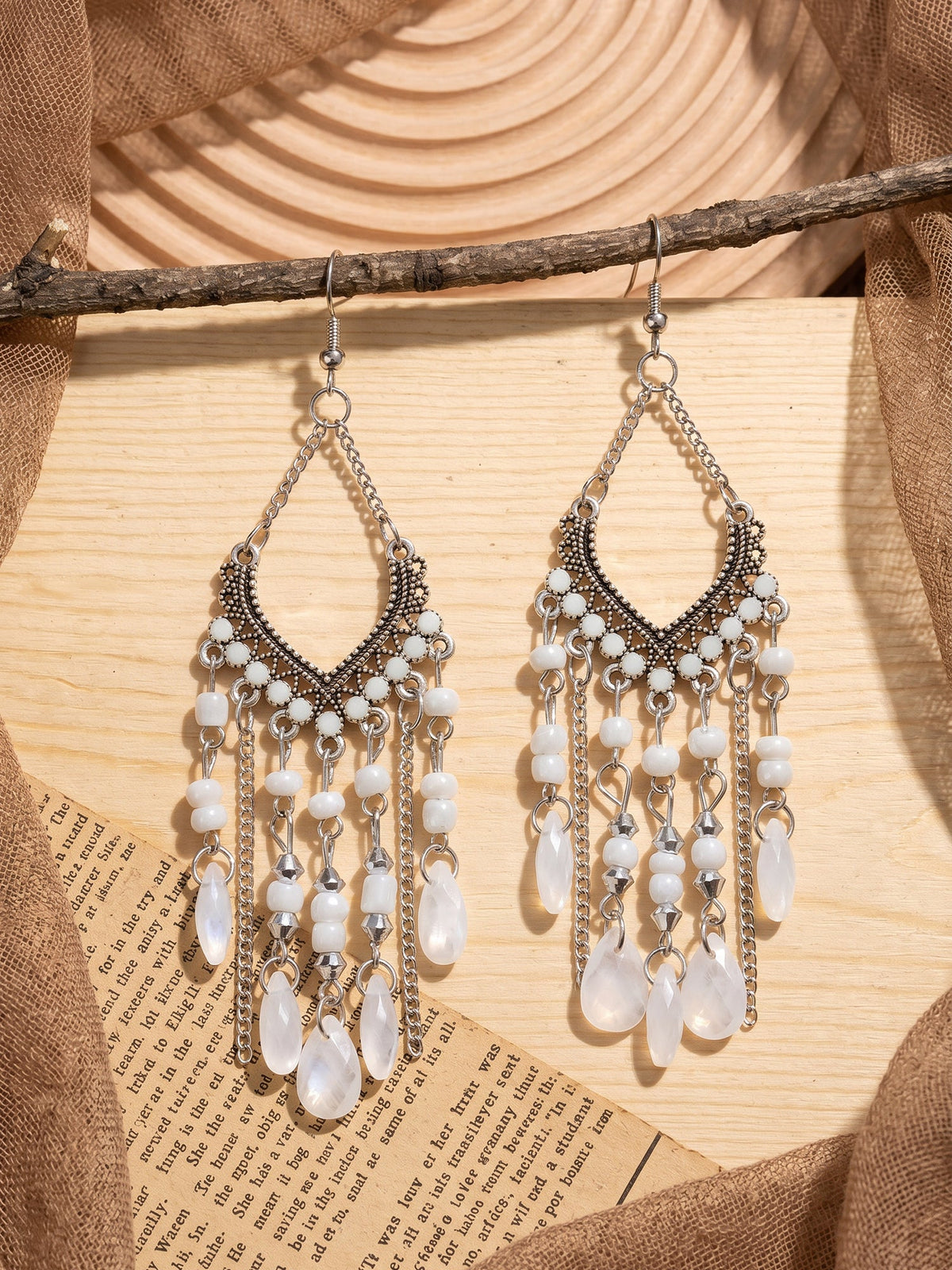 Bohemian Vintage Beaded Fringe Earrings