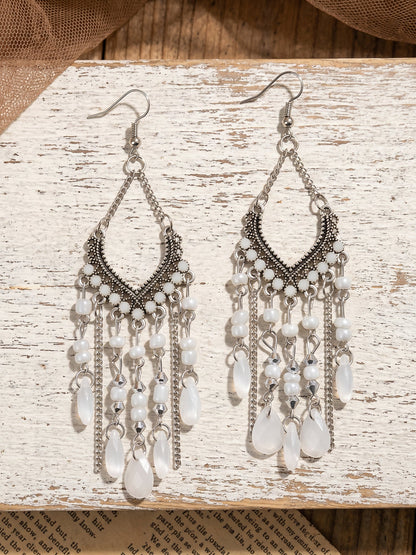 Bohemian Vintage Beaded Fringe Earrings