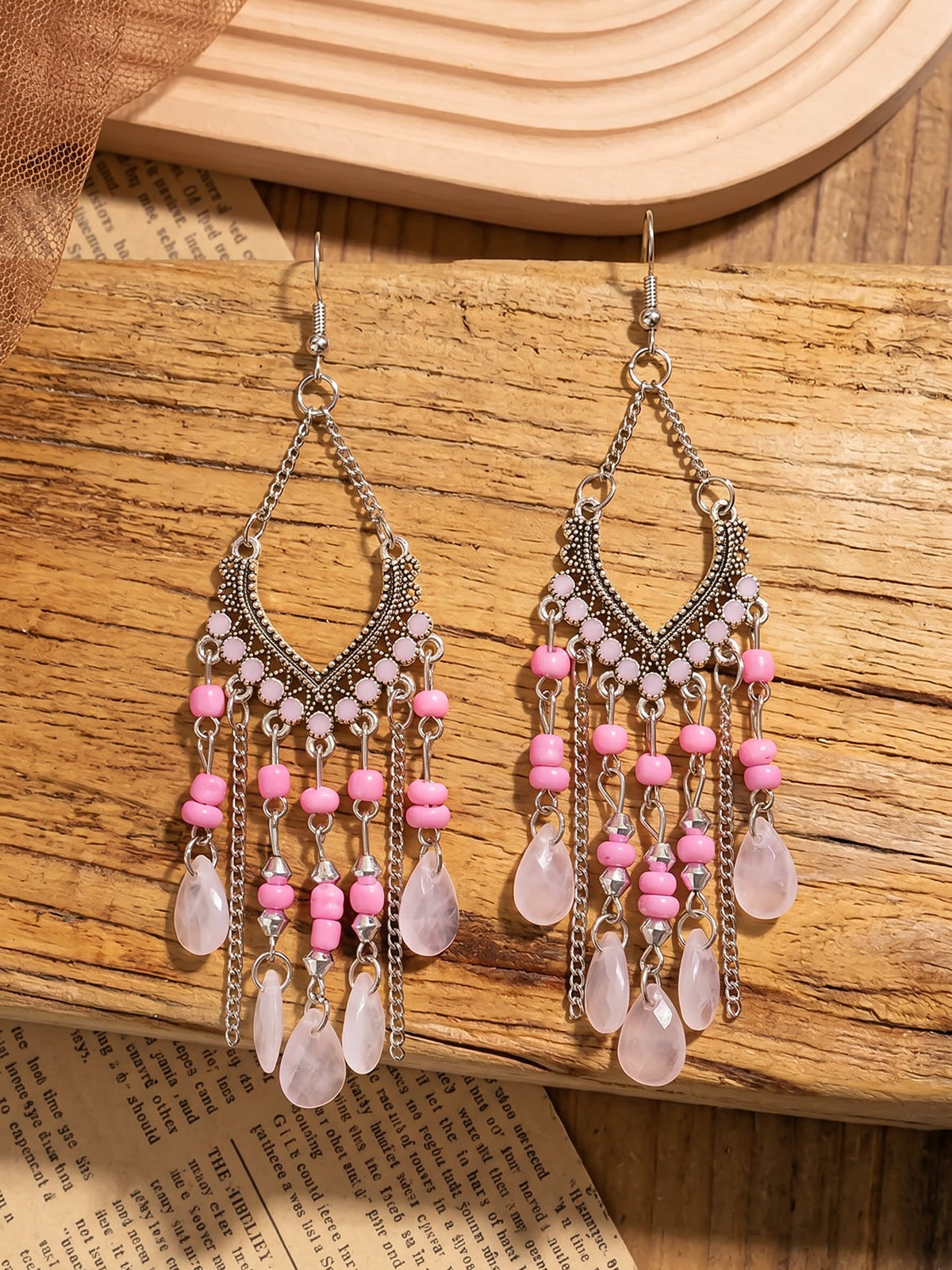 Bohemian Vintage Beaded Fringe Earrings