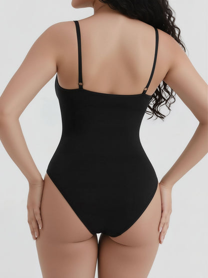 Ajustable Straps Solid Color Shaping Leotard Bodysuit