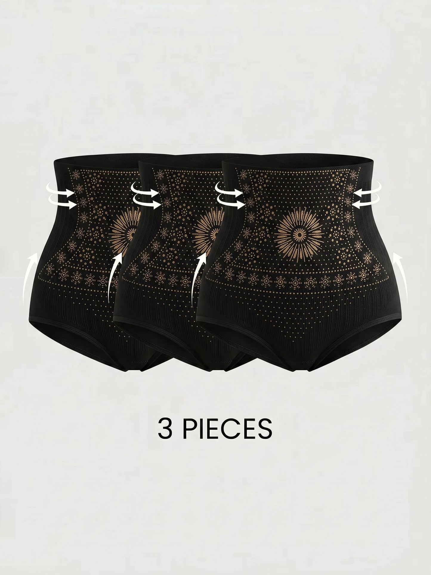 3 Pieces High-Waisted Stretchy Waist-Shaping Butt Lifting Panties