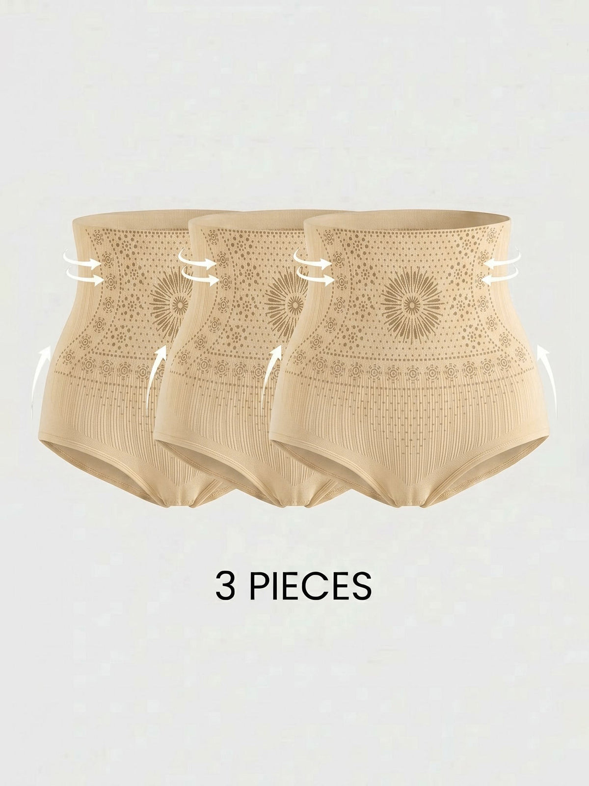 3 Pieces High-Waisted Stretchy Waist-Shaping Butt Lifting Panties