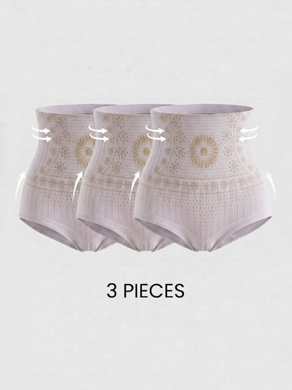 3 Pieces High-Waisted Stretchy Waist-Shaping Butt Lifting Panties