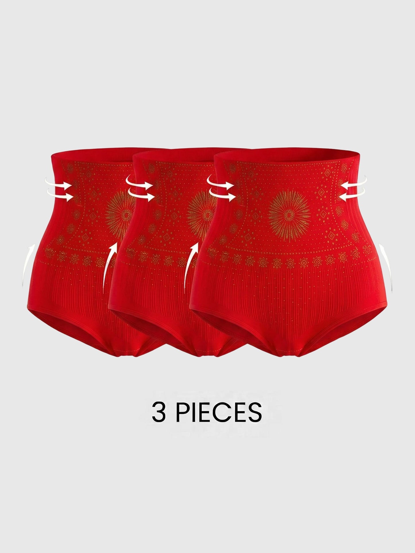 3 Pieces High-Waisted Stretchy Waist-Shaping Butt Lifting Panties