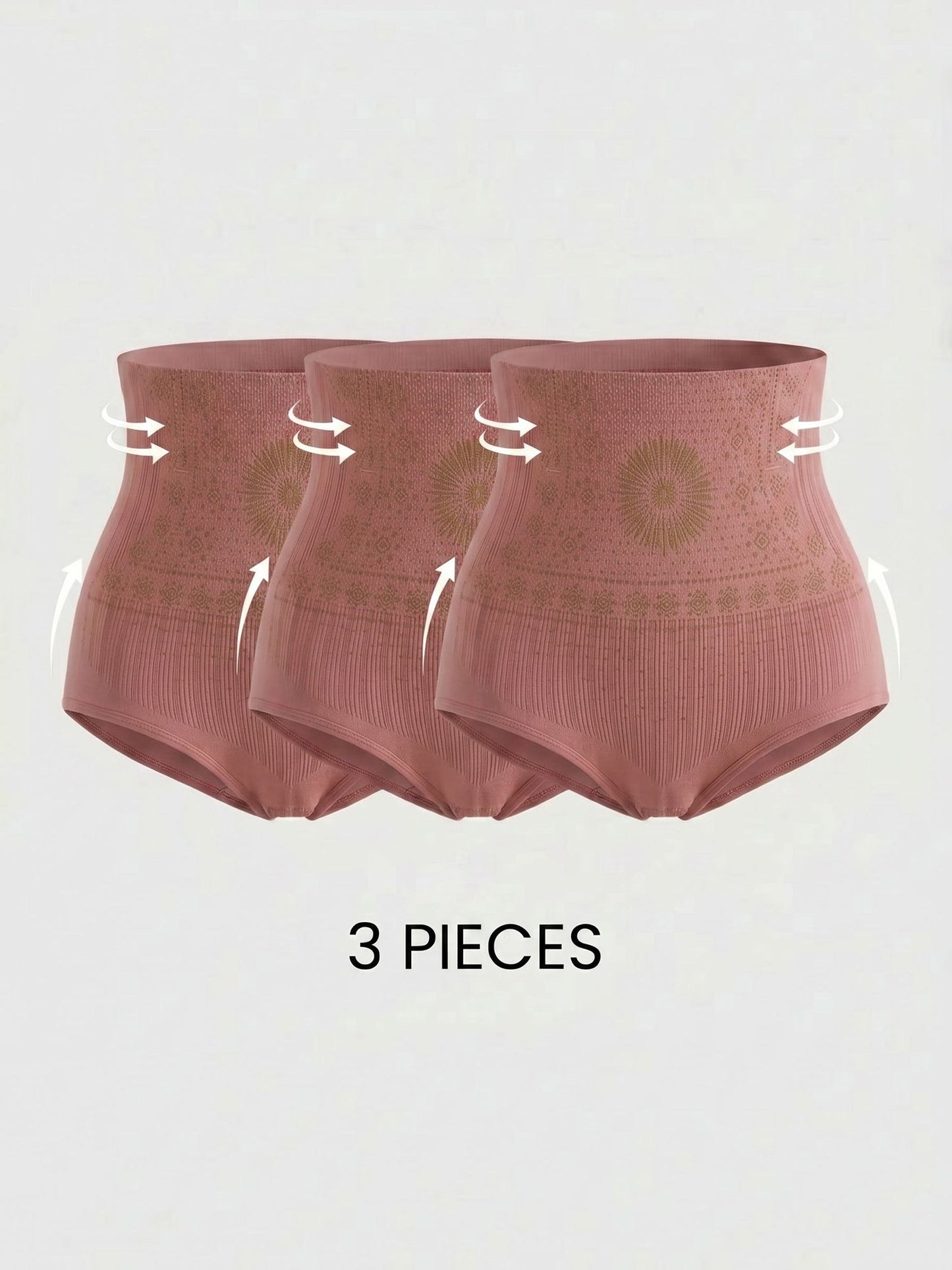 3 Pieces High-Waisted Stretchy Waist-Shaping Butt Lifting Panties