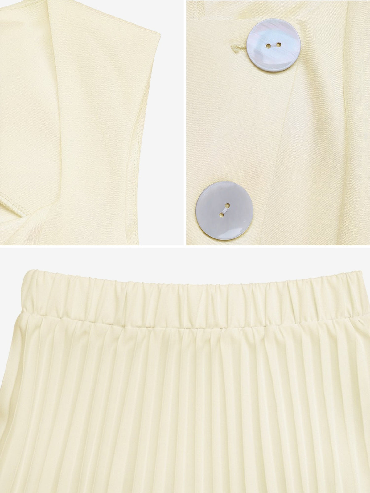 2 Pieces Sleeveless Buttoned Cropped Top & Pleated Maxi Skirt Matching Set
