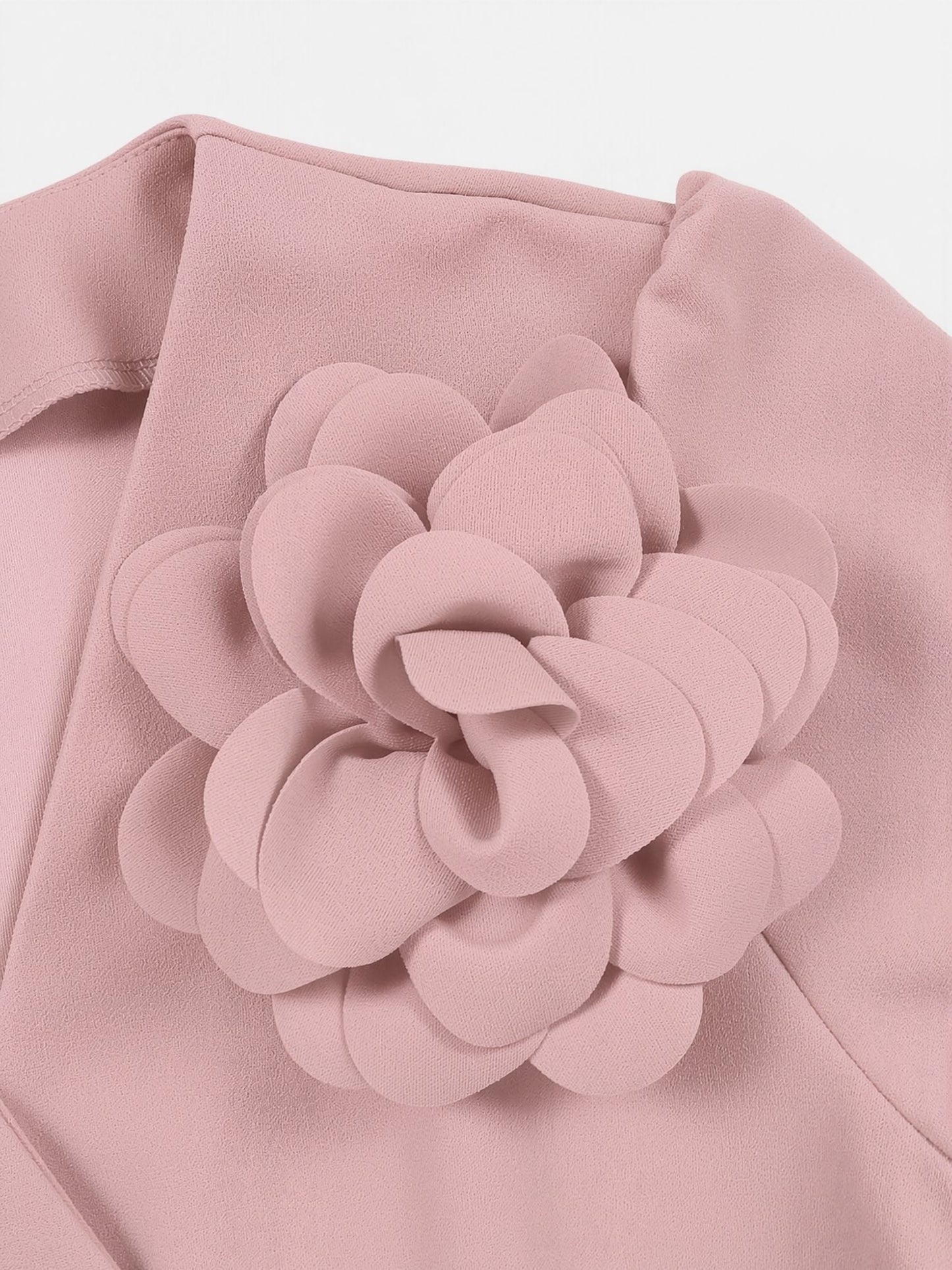 Pleated V Neck Short Sleeves A-Line Midi Dress
