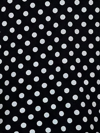 Cute Polka Dot Drawstring Sweetheart Neck Ruched Top