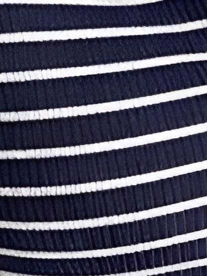 Striped Long Sleeve Button Down Lace Knit Top