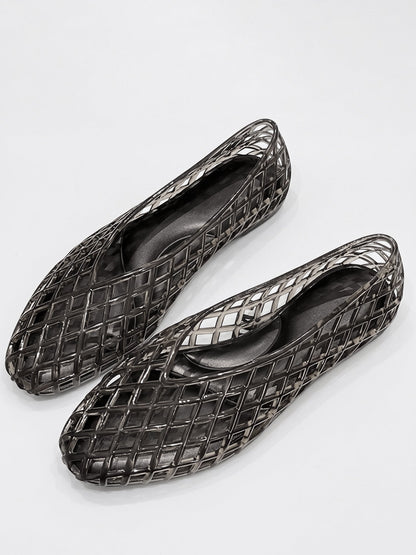 Square Toe Crystal Casual Ballerina Ballet Flats