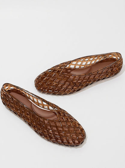 Square Toe Crystal Casual Ballerina Ballet Flats