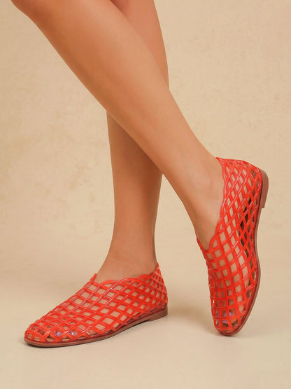 Mesh Square Toe Breathable Casual Women's Flats
