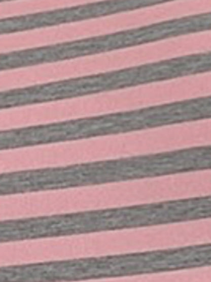 Cotton Colorblock Striped Boat Neck Long Sleeve Top