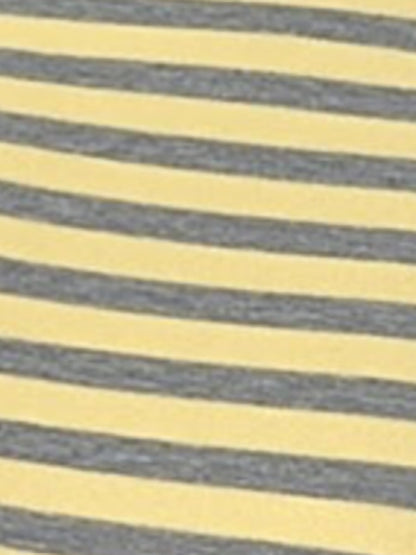 Cotton Colorblock Striped Boat Neck Long Sleeve Top