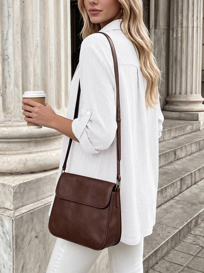 Long Sleeve Button Down Collared Textured Shirt
