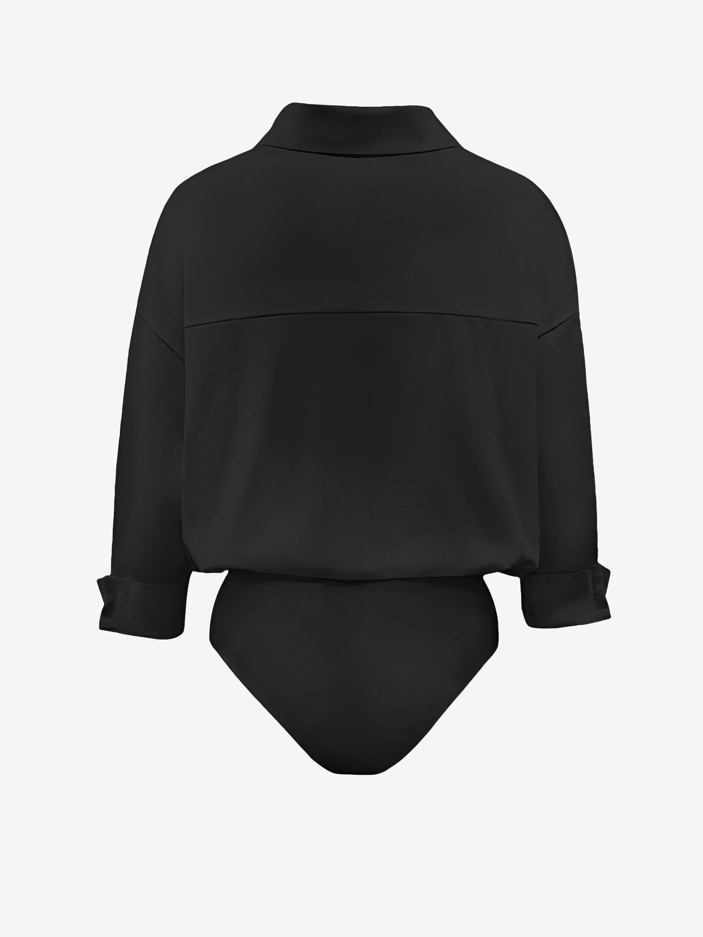 Lapel 3/4 Sleeves Solid Color Work Office Bodysuit