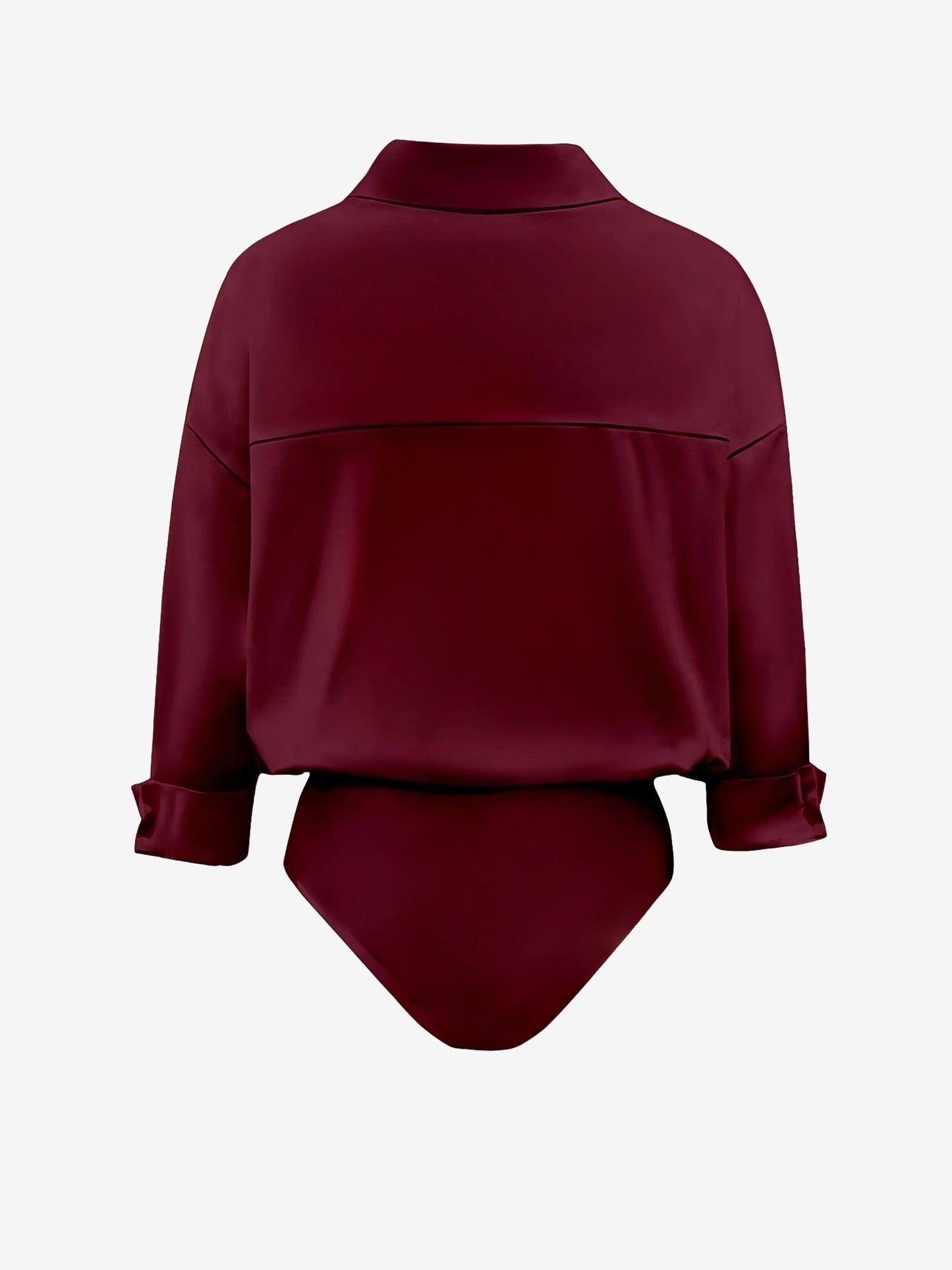 Lapel 3/4 Sleeves Solid Color Work Office Bodysuit