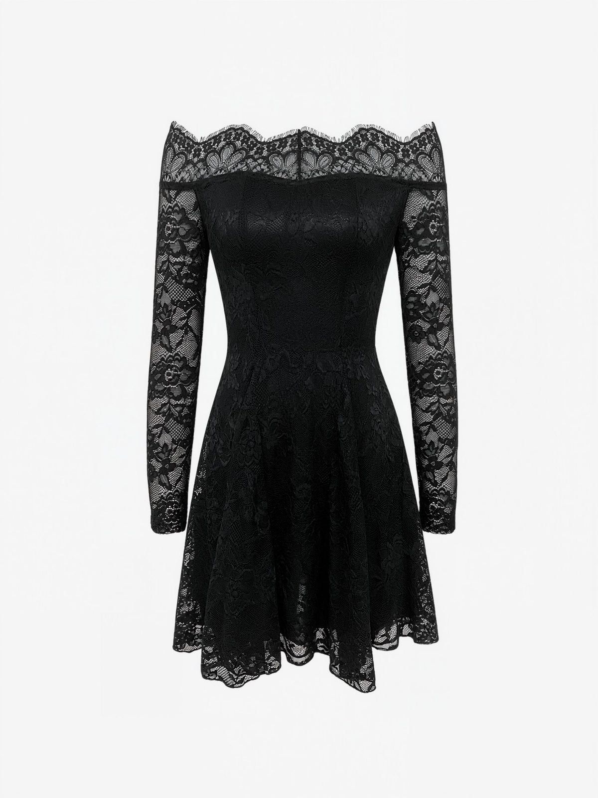 Lace Off Shoulder A-Line Mini Date Night Dress