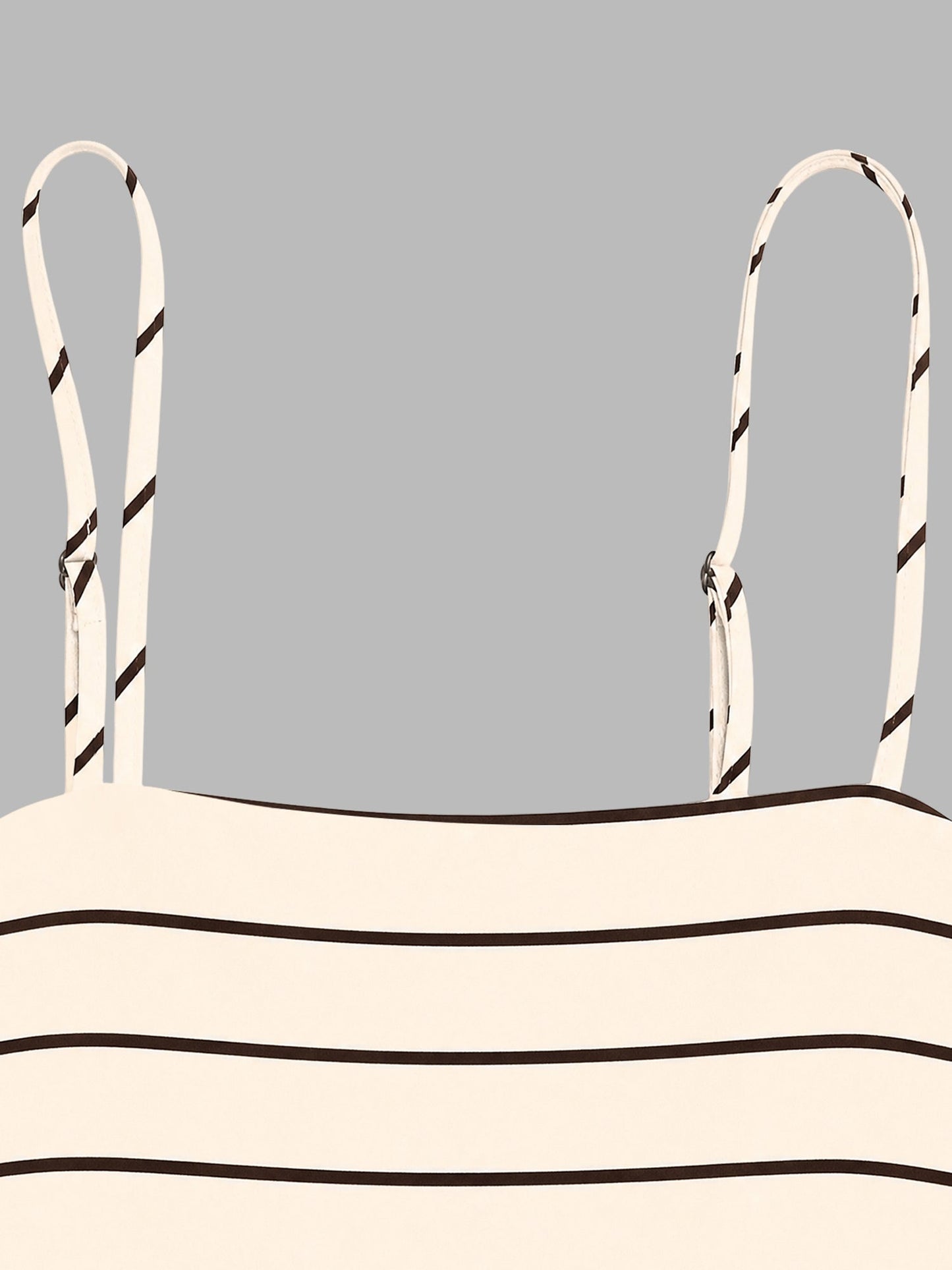 Striped Spaghetti Strap Backless Tiered Resort Dress