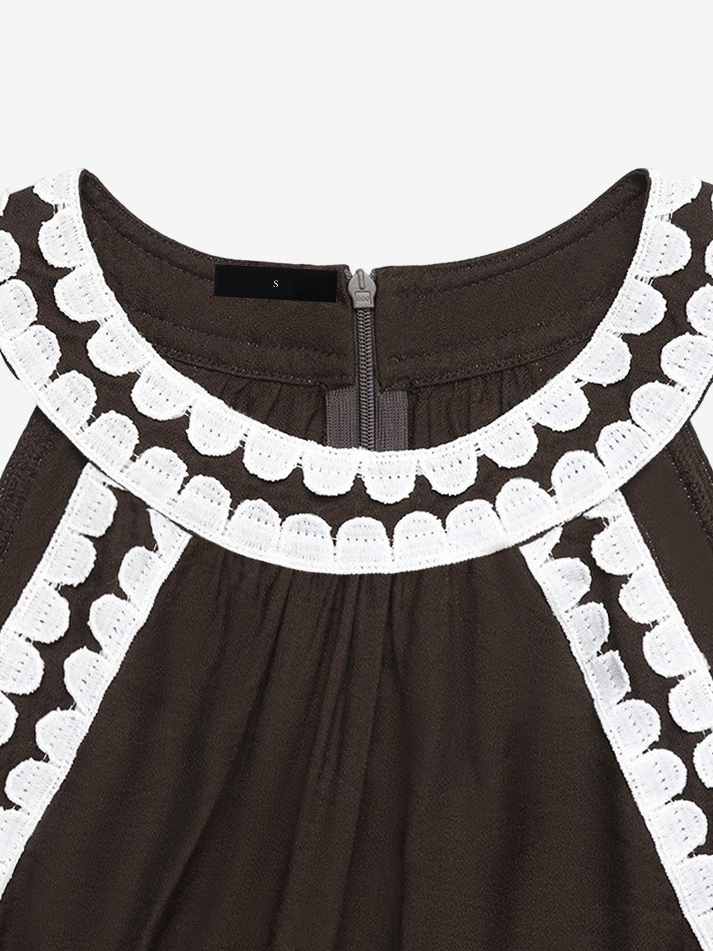 Vacation Style Lace Patchwork Sleeveless Maxi Dress