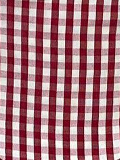Gingham Bow Backless Checkered Puff Sleeves Mini Dress
