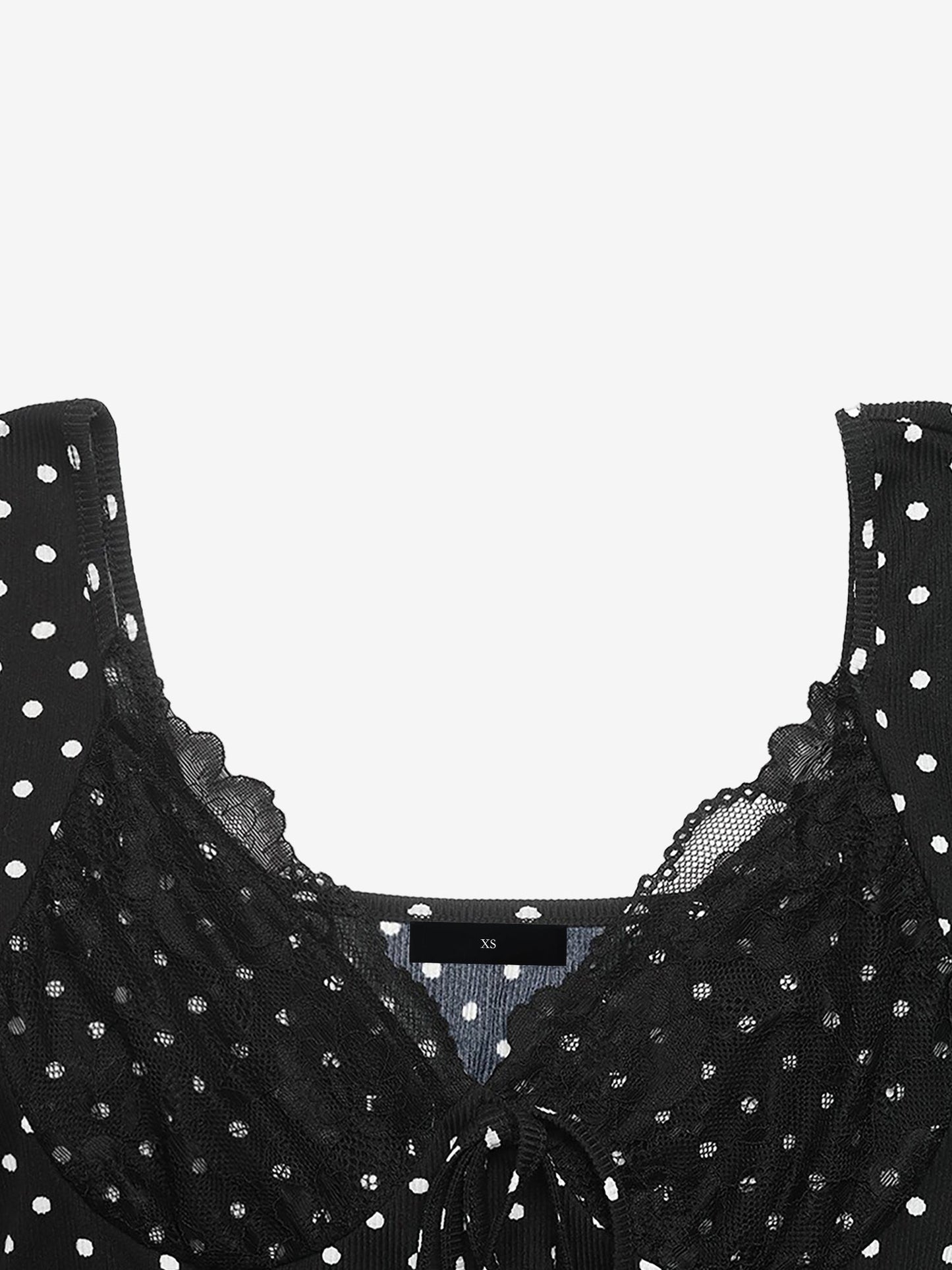 Polka Dot Lace V Neck Bell Sleeves A-Line Mini Dress