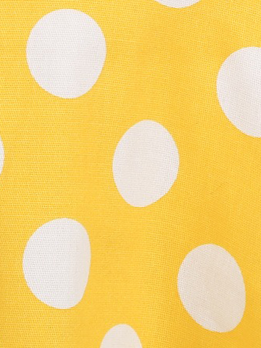 Polka Dot Halter Neck Backless Mid-Length Flared Retro Dress