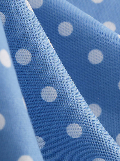 Vintage Polka Dot Halter Neck Backless Swing Dress