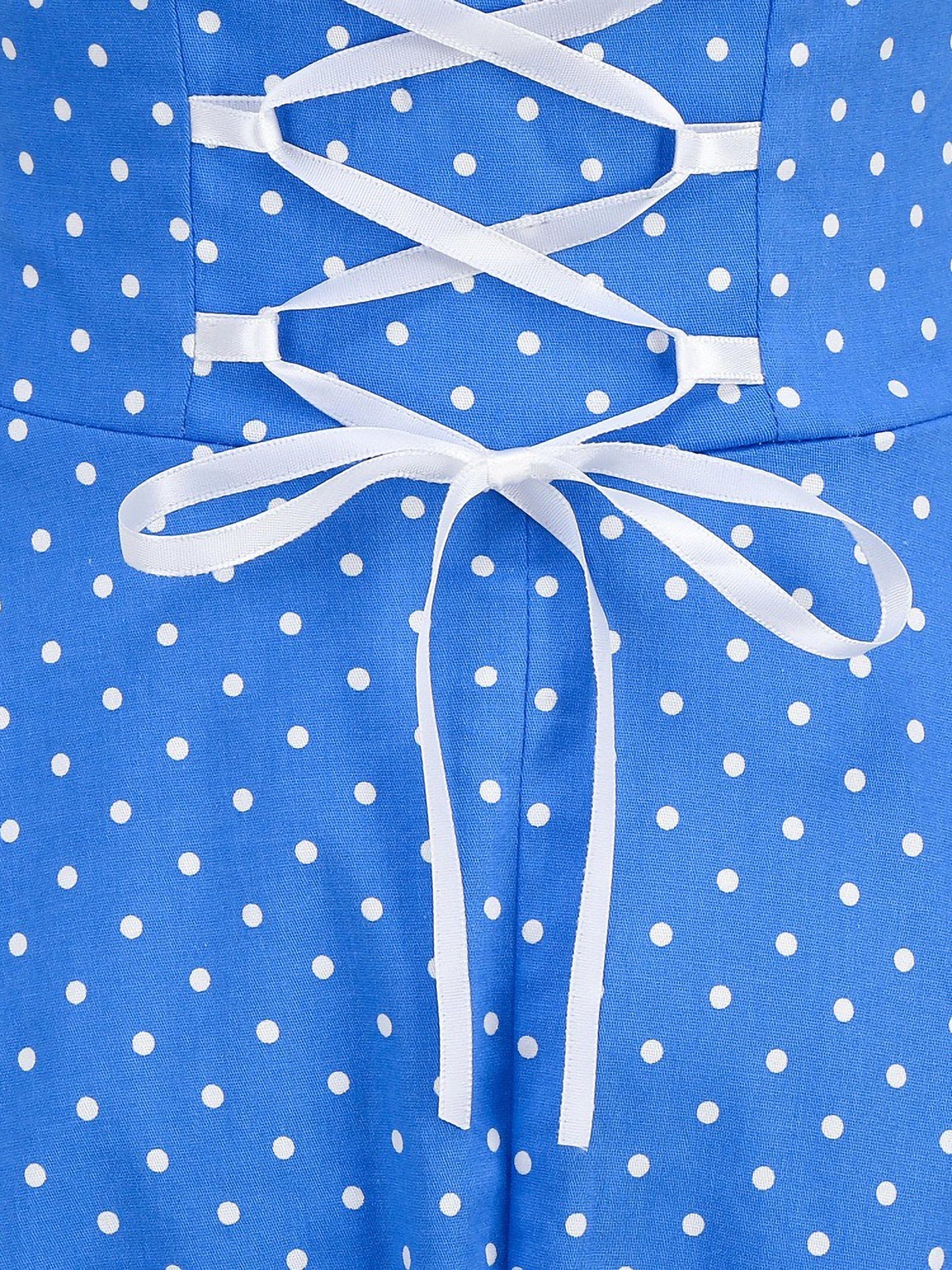 Vintage Polka Dot Halter Neck Backless Swing Dress