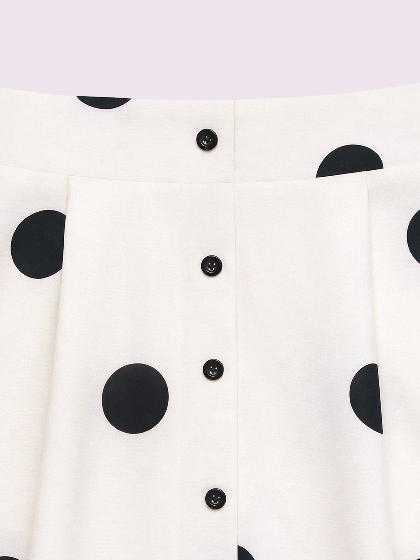 Polka Dots High Waist Buttoned A-Line Midi Skirt