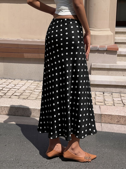 Retro Style Polka Dot Midi Fishtail Skirt