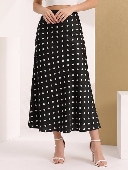 Retro Style Polka Dot Midi Fishtail Skirt