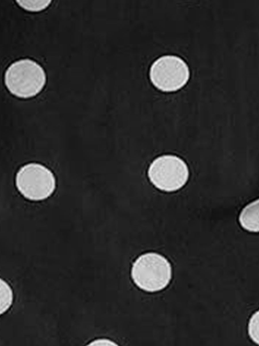Mock Neck Sheer Polka Dot Long Sleeve Blouse