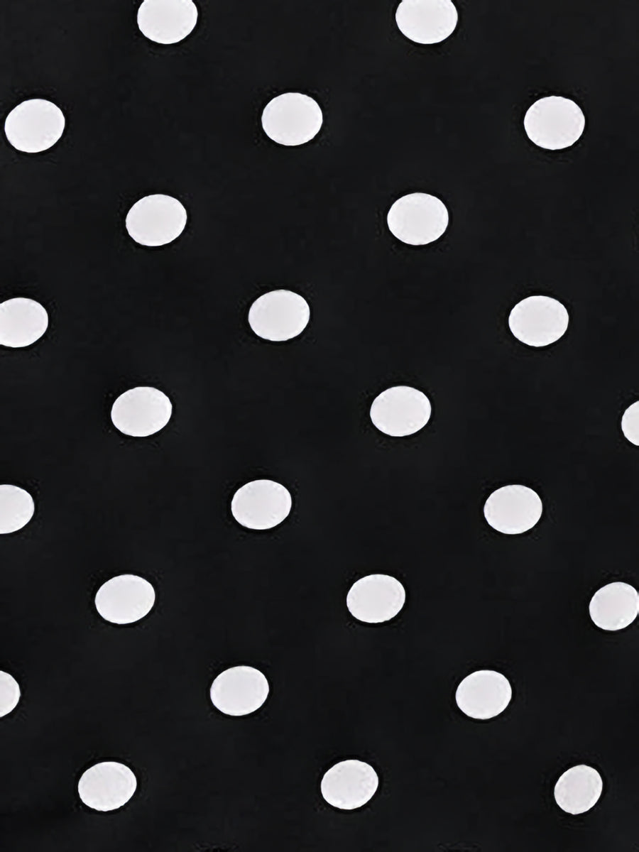 Crew Neck Long Sleeve Polka Dot Slim Fit T-Shirt