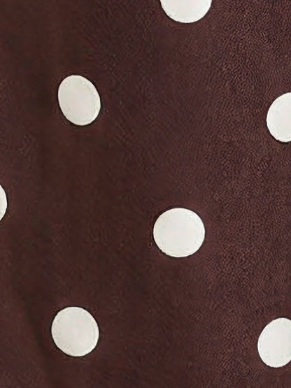 Polka Dot Mid-Rise Wide Legs Denim Pants Jeans