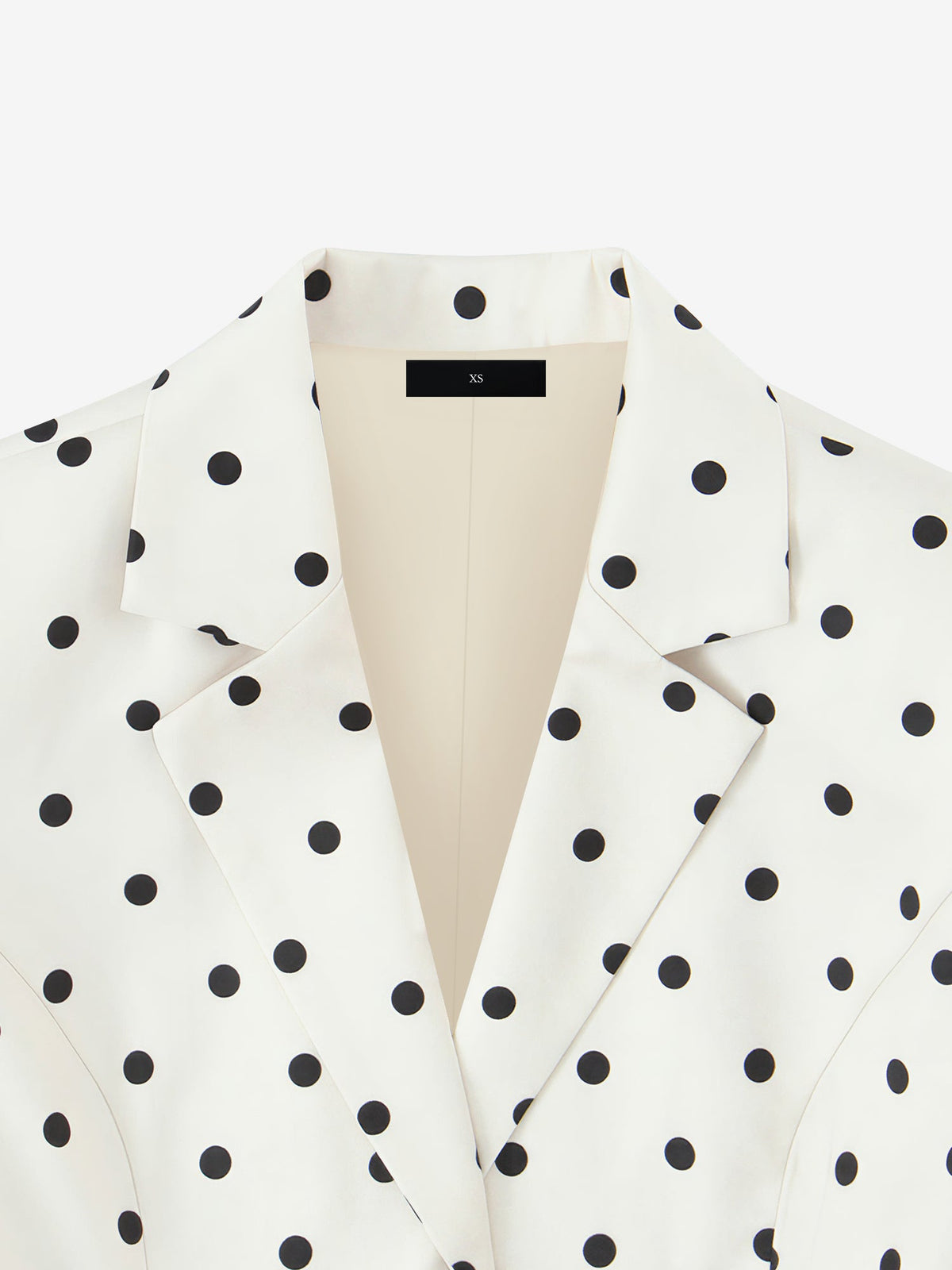 Polka Dots Ruffled Lapel Long Sleeves Blazer